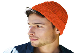 Club Room Men's Men's Fisherman Beanie Orange One Size