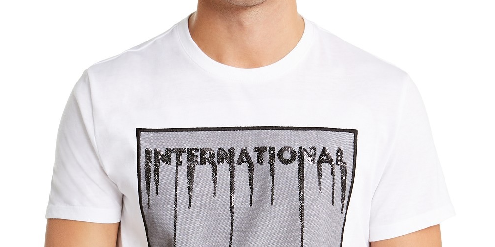 INC International Concepts Men's Bensi Graphic T-Shirt  White Size Large