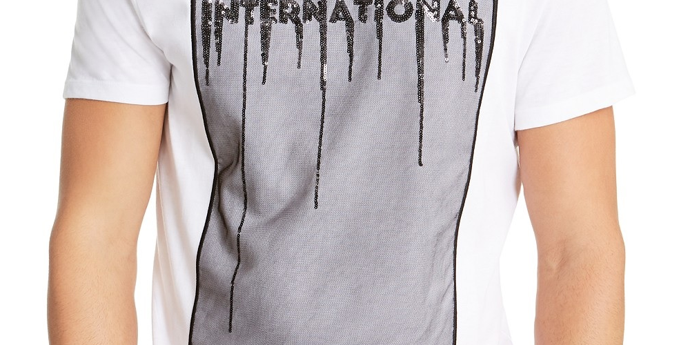 INC International Concepts Men's Bensi Graphic T-Shirt  White Size Large