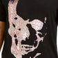 INC International Concepts Men's Big & Tall Renew Sequin Skull T-Shirt  Black Size X-Large