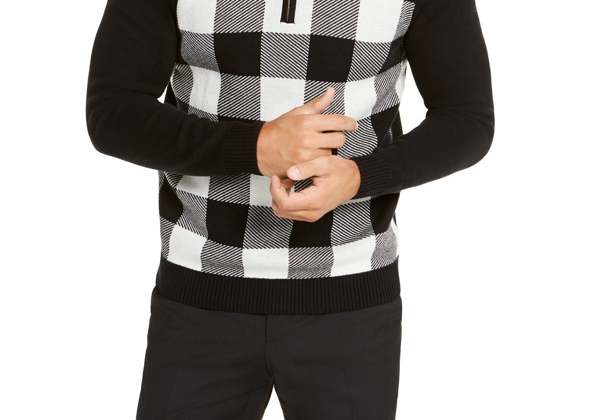 Charter Club Men's Buffalo Check Family Sweater  white Size 2 Extra Large