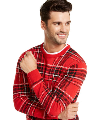 Charter Club Men's Plaid Family Sweater Red - Size Small