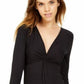 Bar III Women's Twisted Thong Bodysuit Black Size Medium