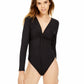 Bar III Women's Twisted Thong Bodysuit Black Size X-Small