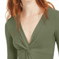 Bar III Women's Twisted Thong Bodysuit Green Size 2 X-Large