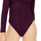 Bar III Women's Twisted Thong Bodysuit Purple Size Medium