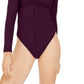 Bar III Women's Twisted Thong Bodysuit Black Currant Size Small