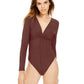 Bar III Women's Twisted Thong Bodysuit Pink Size X-Large