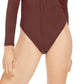 Bar III Women's Twisted Thong Bodysuit Pink Size X-Large