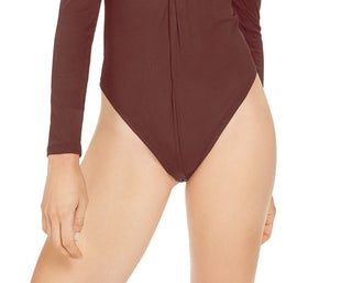 Bar III Women's Twisted Thong Bodysuit Pink Size X-Large