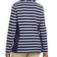 Karen Scott Women's Sport French Terry Striped Jacket Blue Size Extra Large