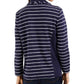 Karen Scott Women's Sport French Terry Striped Jacket Navy Size Large