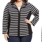 Karen Scott Women's Plus Size Notch Collar Zip-Front Jacket Black Size X-Small