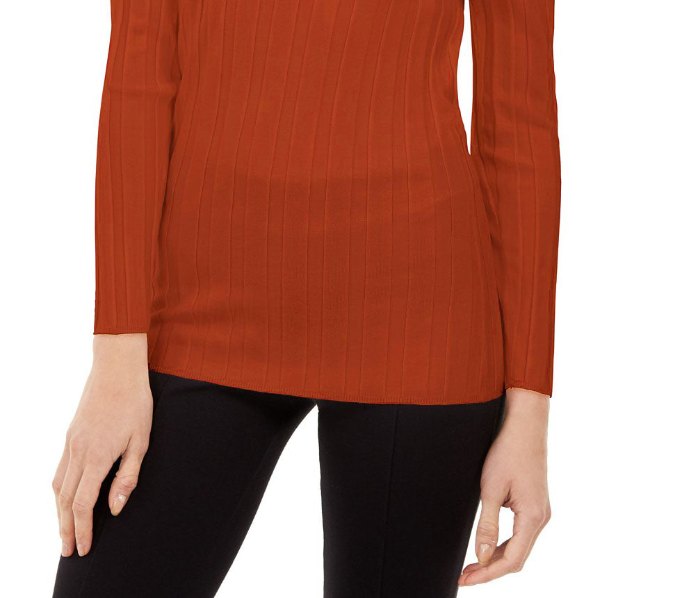INC International Concepts Women's Off-The-Shoulder Ribbed Sweater Red Size Small