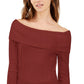 INC International Concepts Women's Off-The-Shoulder Ribbed Sweater  Red Size Extra Small