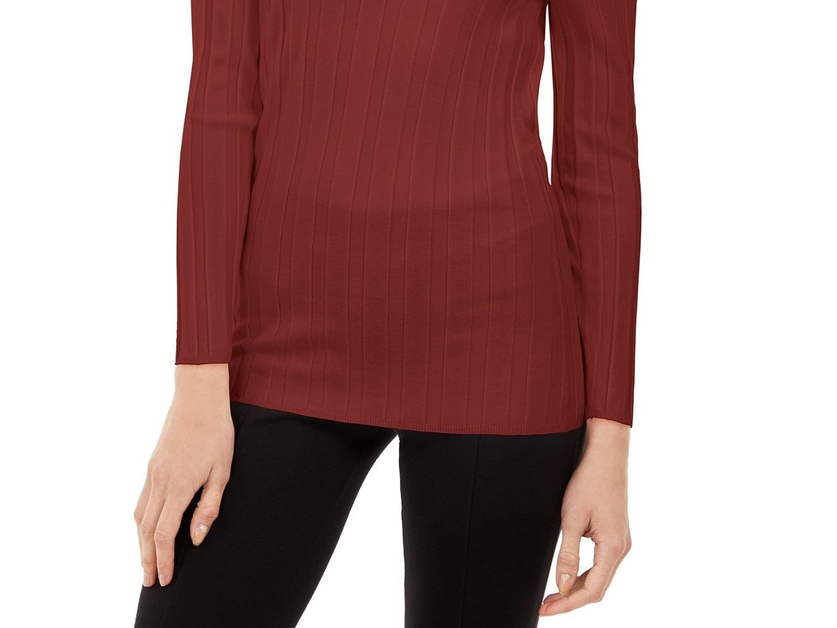 INC International Concepts Women's Off-The-Shoulder Ribbed Sweater  Red Size Extra Small