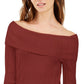INC International Concepts Women's Off-The-Shoulder Ribbed Sweater Red Size XX-Large