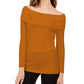 INC International Concepts Women's Off-The-Shoulder Ribbed Sweater Yellow Size X-Large