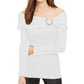INC International Concepts Women's Embellished Off-The-Shoulder Sweater White Size Extra Large