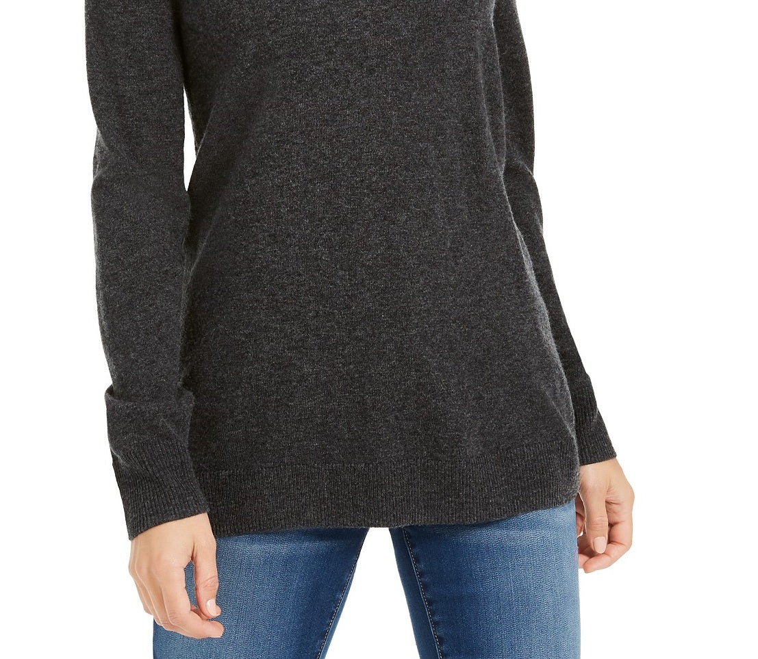 INC International Concepts Women's Embellished Keyhole Sweater Black Size X-Small