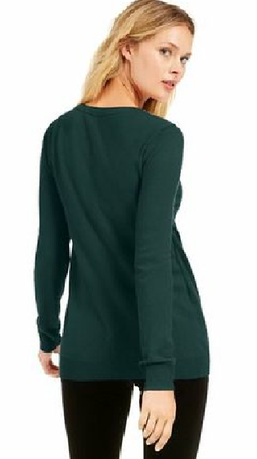 INC International Concepts Women's Embellished Keyhole Sweater Green Size Medium