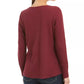 Style & Co Women's Embroidered Split-Neck Cotton Thermal Top Red Size Small