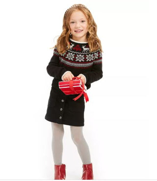 Charter Club Little Girls Fair Isle Family Sweater Black Size 5