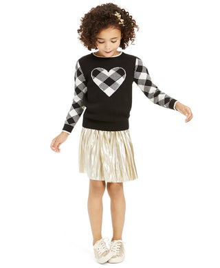 Charter Club Little Girls Buffalo Check Family Sweater  White Size 6X