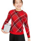 Charter Club Girl's Big Girls Plaid Family Sweater Red Size Large