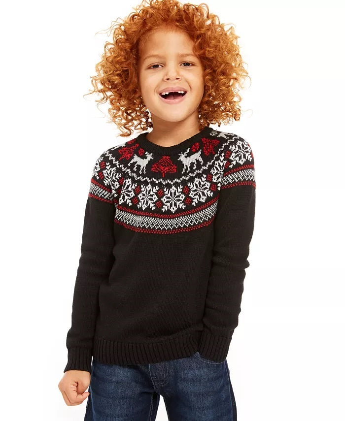 Charter Club Little Boys Fair Isle Family Sweater Black Size 5