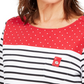 Karen Scott Women's Sport Colorblocked Striped Top Bright Red Size Extra Small
