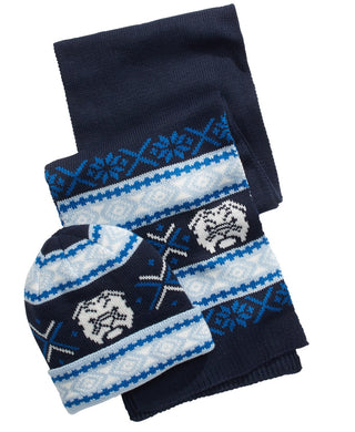 Club Room Men's Bulldog Hat & Scarf Set Blue Size Regular