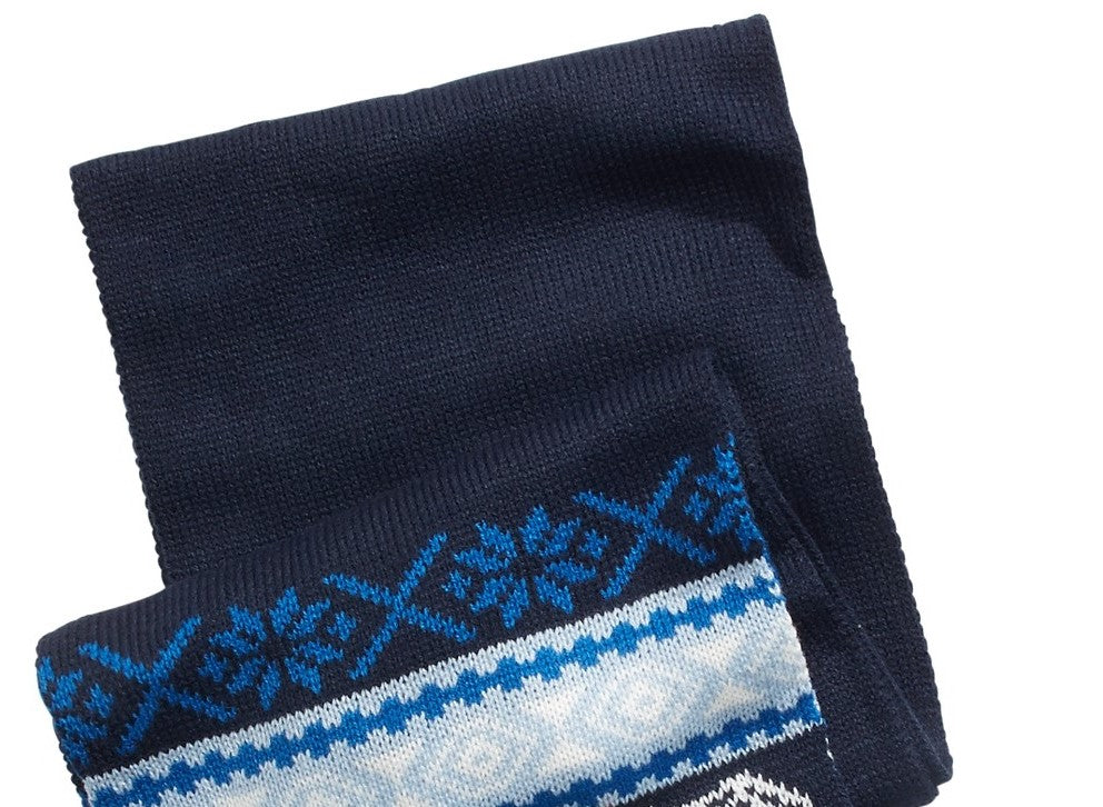Club Room Men's Bulldog Hat & Scarf Set Blue Size Regular