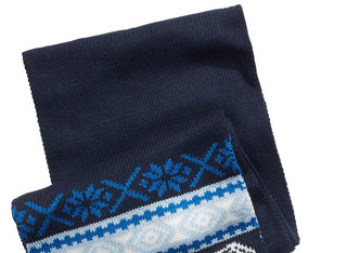 Club Room Men's Bulldog Hat & Scarf Set Blue Size Regular