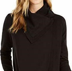 Ideology Women's Snap-Front Wrap Black Size Extra Large