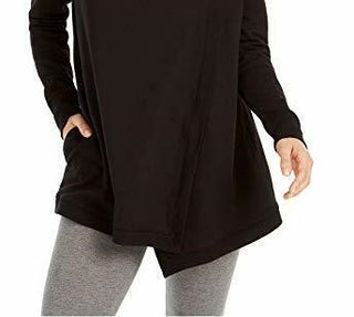 Ideology Women's Snap-Front Wrap Black Size Extra Large