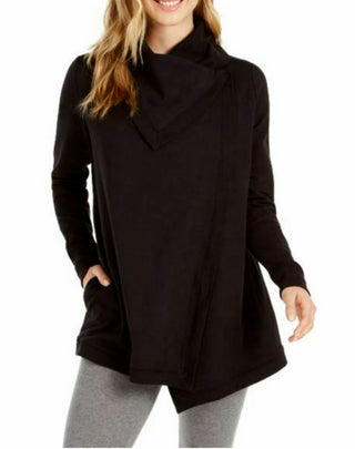 Ideology Women's Snap-Front Wrap Black Size X-Small