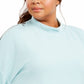 Ideology Women's Plus Size Split-Shoulder Mock-Neck Top Aqua Size 3X