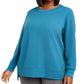Ideology Women's Plus Size Side-Zipper SweatshirtDark Blue Size 3 Extra Large