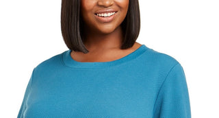 Ideology Women's Plus Size Side-Zipper SweatshirtDark Blue Size 3 Extra Large