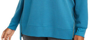 Ideology Women's Plus Size Side-Zipper SweatshirtDark Blue Size 3 Extra Large