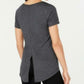 Ideology Women's Tie-Back T-Shirt Gray Size Small