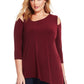 Alfani Women's Asymmetrical Cut-Out Top Wine Size Petite Small