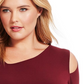 Alfani Women's Asymmetrical Cut-Out Top Wine Size Petite Small