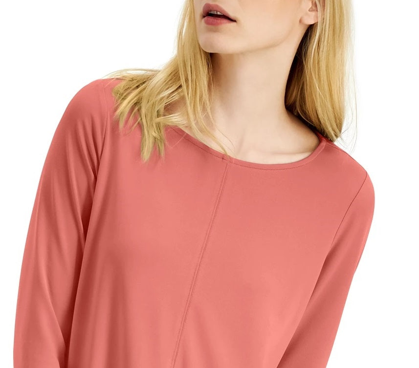 Alfani Women's 3/4-Sleeve Tunic Dark Pink Size Large