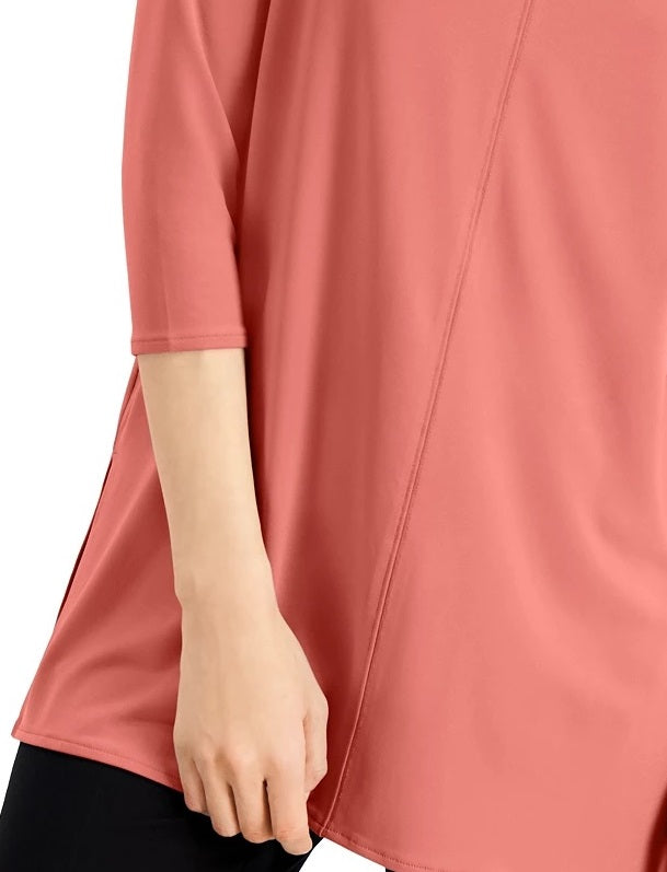 Alfani Women's 3/4-Sleeve Tunic Dark Pink Size Large