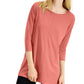 Alfani Women's 3/4-Sleeve Tunic Dark Pink Size X-Small