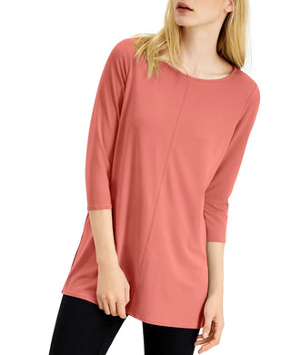 Alfani Women's 3/4-Sleeve Tunic Dark Pink Size X-Small