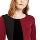 Alfani Women's Petite Asymmetrical-Hem Colorblocked Top Red Size X-Large