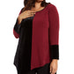 Alfani Women's Plus Size Colorblocked Asymmetrical Tunic Red Size 0X